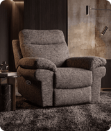 Lunaro Brown Fabric Electric Recliner Armchair