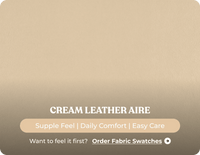 Veloura Cream Leather 3 Seater Sofa