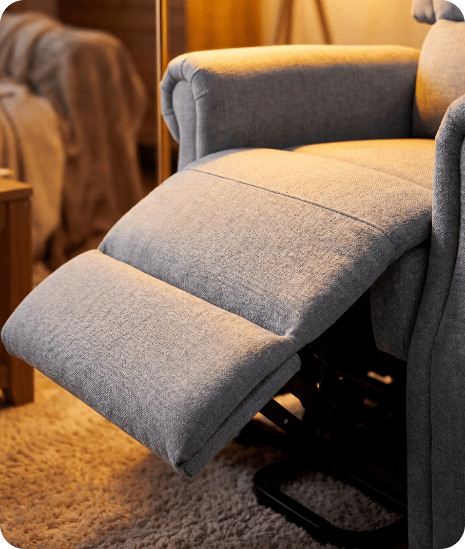 Cambridge Light Grey Fabric Rise & Recline Mobility Chair