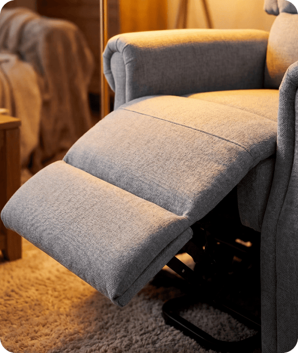 Cambridge Light Grey Fabric Rise & Recline Mobility Chair