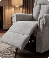 Derby Light Grey Fabric Rise & Recline Mobility Chair