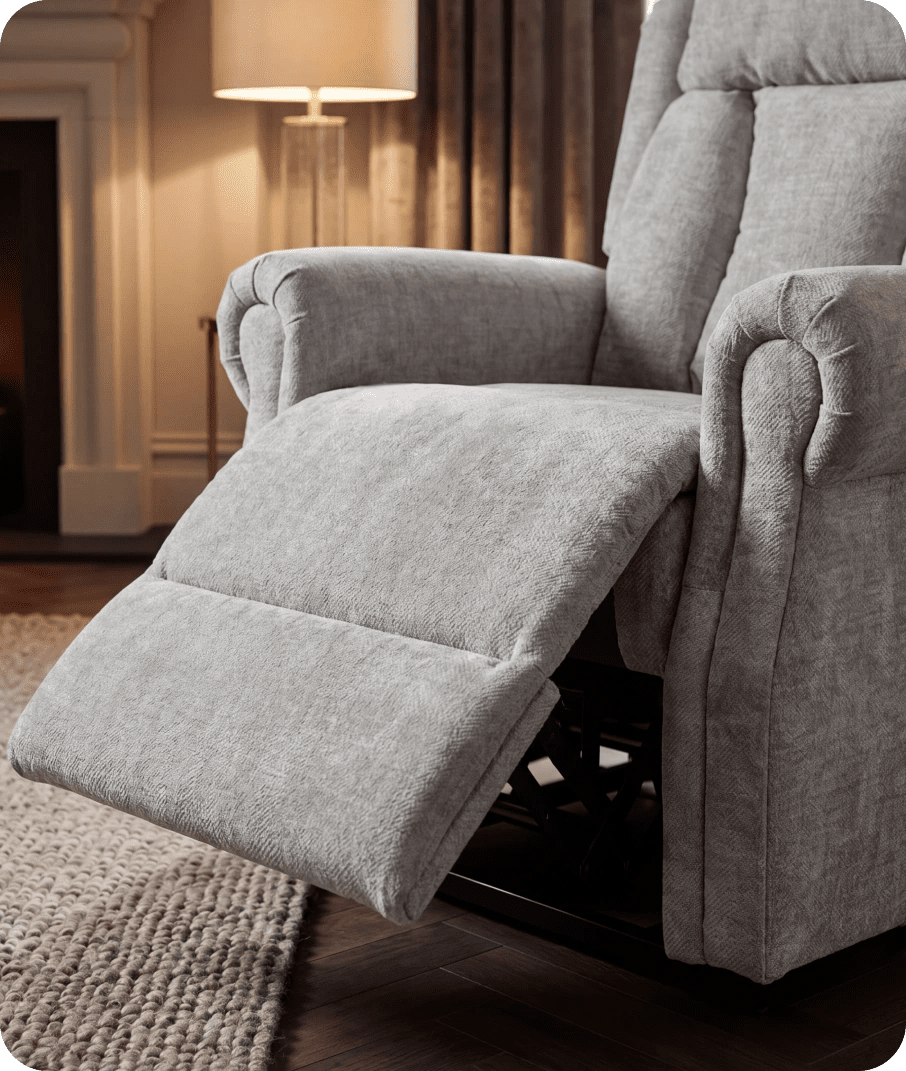 Derby Light Grey Fabric Rise & Recline Mobility Chair