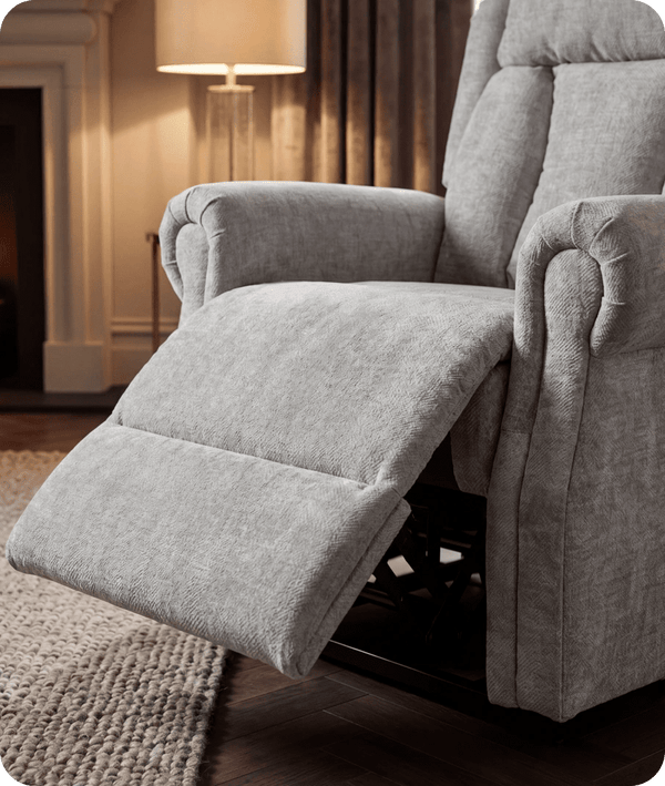 Derby Light Grey Fabric Rise & Recline Mobility Chair