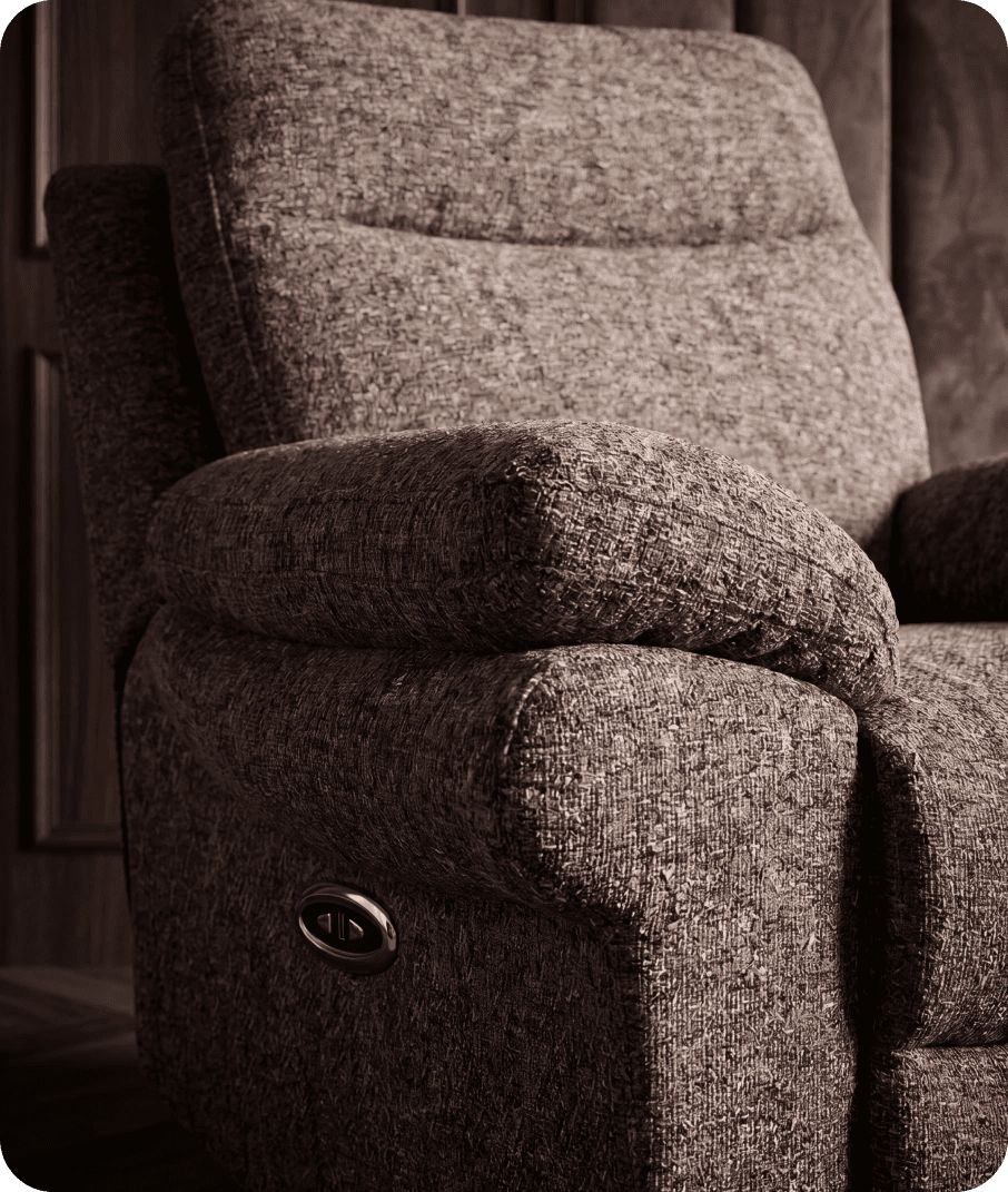 Lunaro Brown Fabric Electric Recliner Armchair