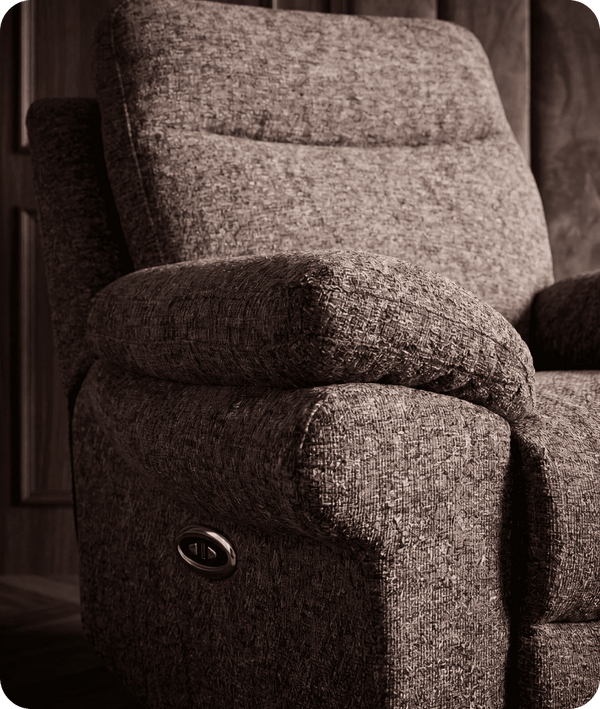 Lunaro Brown Fabric Electric Recliner Armchair