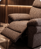 Lunaro Brown Fabric Electric Recliner Armchair