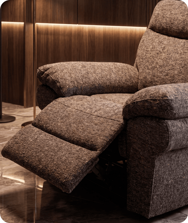 Lunaro Brown Fabric Electric Recliner Armchair