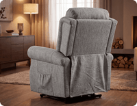 Derby Light Grey Fabric Rise & Recline Mobility Chair