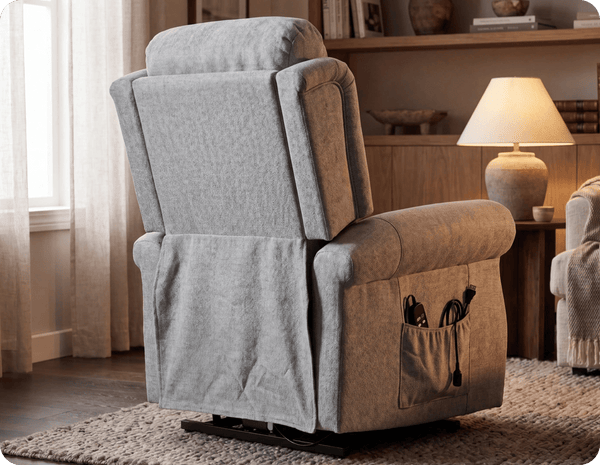 Cambridge Light Grey Fabric Rise & Recline Mobility Chair