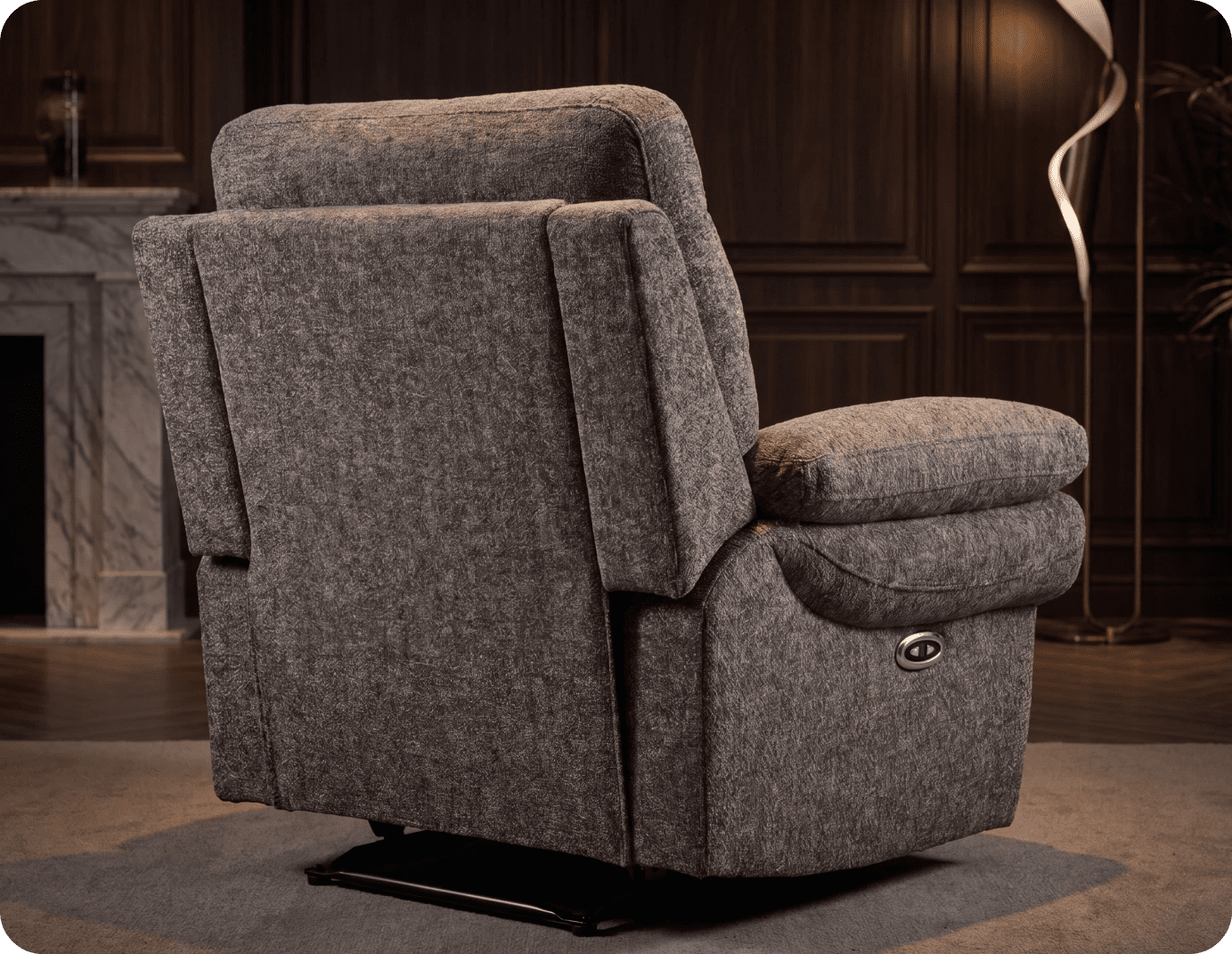 Lunaro Brown Fabric Electric Recliner Armchair