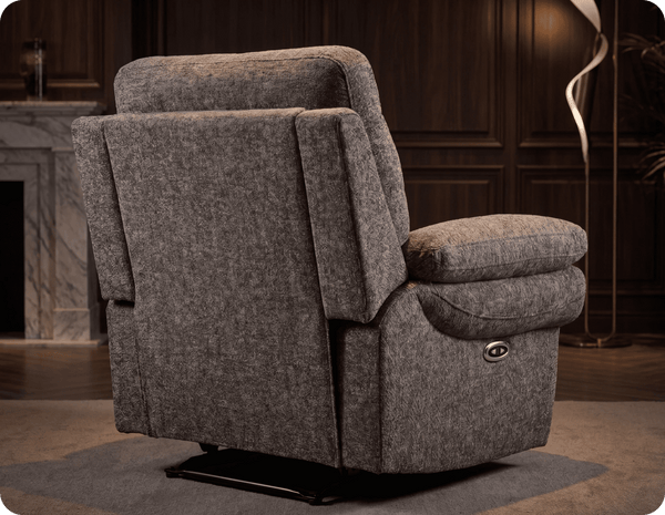 Lunaro Brown Fabric Electric Recliner Armchair