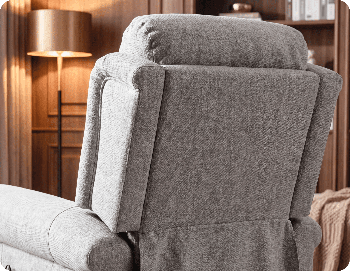 Derby Light Grey Fabric Rise & Recline Mobility Chair