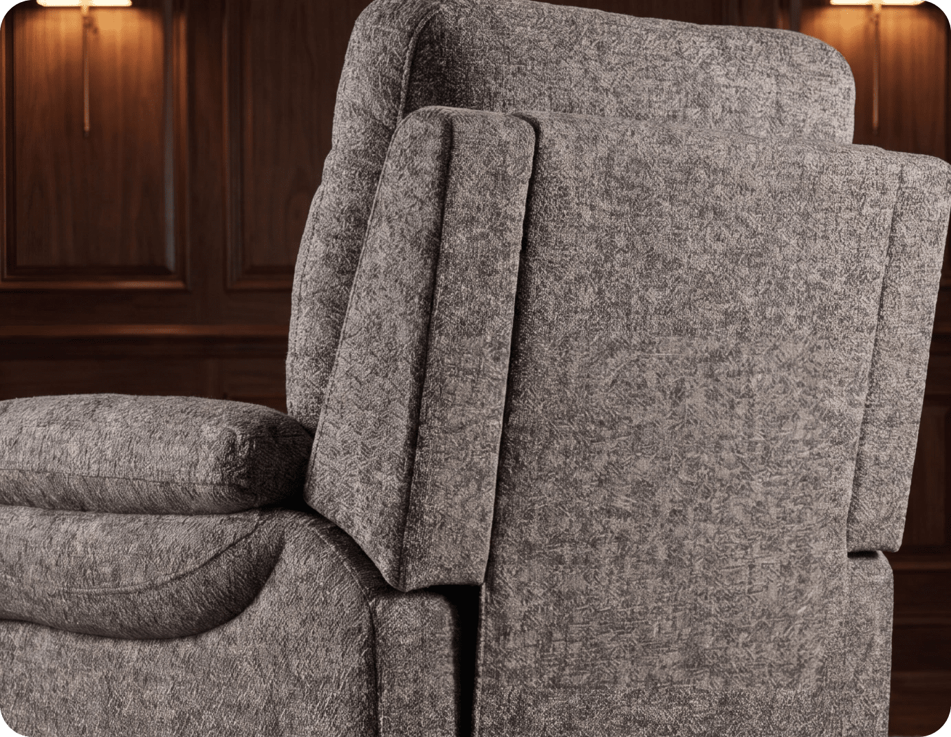 Lunaro Brown Fabric Electric Recliner Armchair