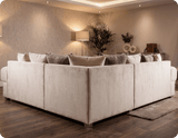 Florence Scatter Back  Cream Fabric Corner Sofa
