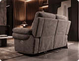 Lunaro Brown Fabric Electric Recliner 2 Seater Sofa