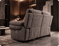Lunaro Brown Fabric Electric Recliner 2 Seater Sofa