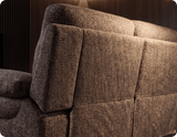 Lunaro Brown Fabric Electric Recliner 2 Seater Sofa