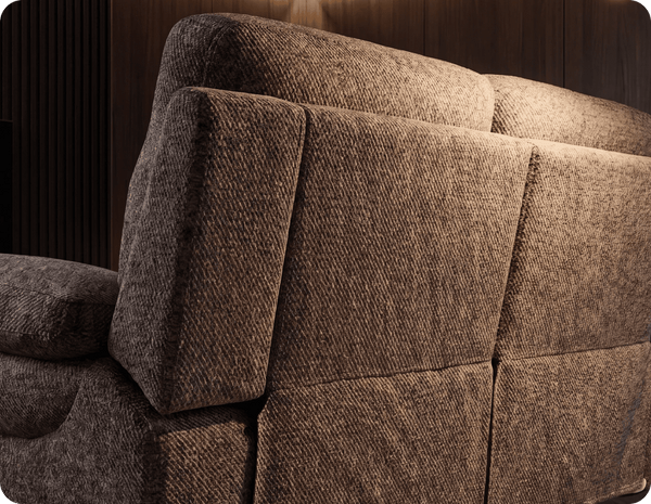 Lunaro Brown Fabric Electric Recliner 2 Seater Sofa
