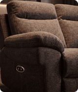 Lunaro Brown Fabric Electric Recliner 3 Seater Sofa