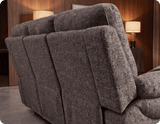 Lunaro Brown Fabric Electric Recliner 3 Seater Sofa