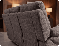 Lunaro Brown Fabric Electric Recliner 3 Seater Sofa