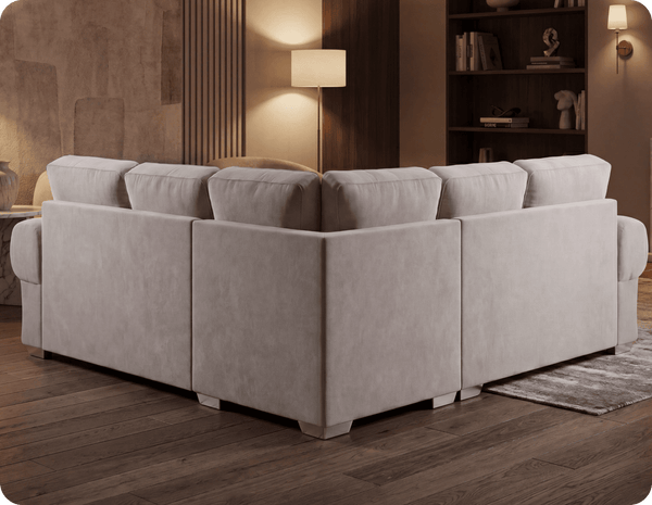 Florence High Back Cream Fabric Corner Sofa Bed