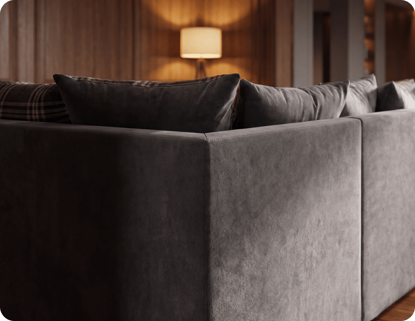 Florence Scatter Grey Fabric Left Corner Sofa