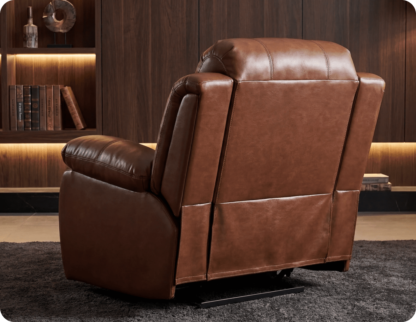 York Leather Tan Manual Recliner Armchair