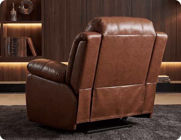 York Leather Tan Manual Recliner Armchair