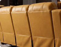 York Mustard Leather Manual Recliner 3 Seater Sofa