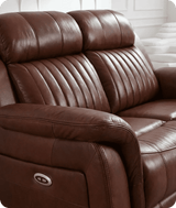 Martini Genuine Leather Tan Electric Power Recliner 2 Seater Sofa