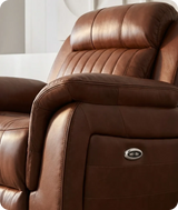 Martini Tan Leather Electric Recliner Armchair