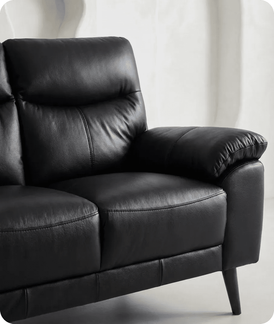 ascot-black-leather-2-seater-sofa-side-view