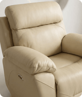 Milano Cream Leather Power Recliner Armchair