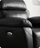 Milano Black Leather Electric Recliner Armchair