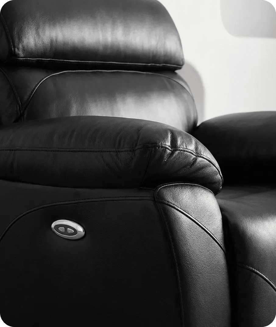 Milano Black Leather Electric Recliner Armchair