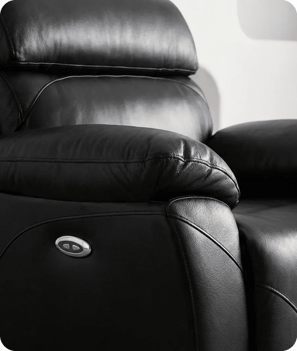 Milano Black Leather Electric Recliner Armchair
