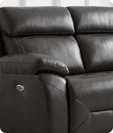 Milano Genuine Leather Grey Electric Power Recliner 2 Seater Sofa