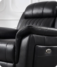 Martini Genuine Leather Black Electric Power Recliner Armchair