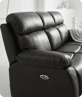 Milano Genuine Leather  Grey Electric Power Recliner 3 Seater Sofa
