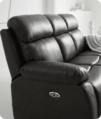 Milano Genuine Leather  Grey Electric Power Recliner 3 Seater Sofa