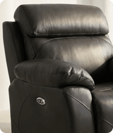 Milano Grey Leather Power Recliner Armchair