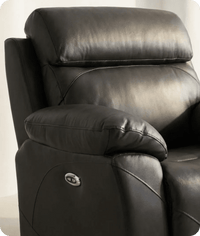 Milano Grey Leather Power Recliner Armchair