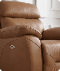 Milano Genuine Leather Caramel Electric Power Recliner Armchair