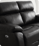 Milano Genuine Leather Black Electric Power Recliner 2 Seater Sofa