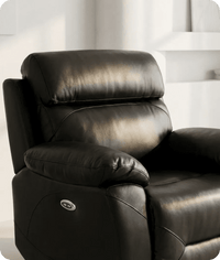 Milano Black Leather Electric Recliner Armchair