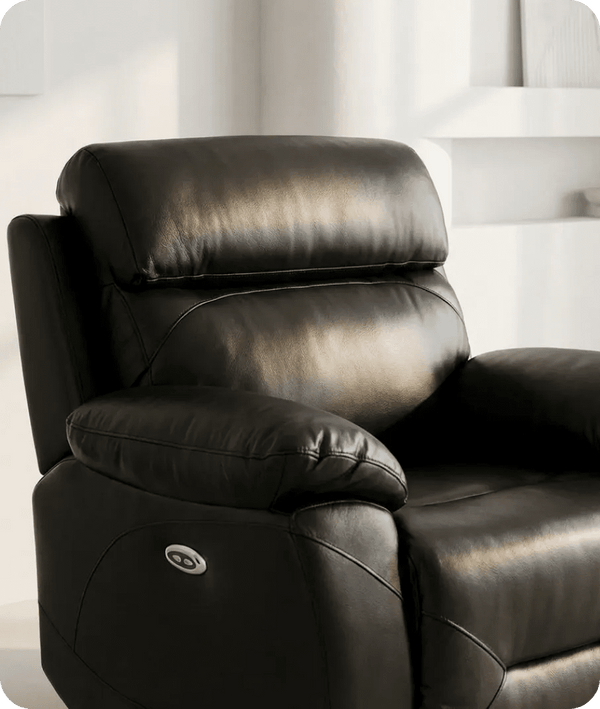 Milano Black Leather Electric Recliner Armchair
