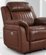 Martini Tan Leather Electric Recliner Armchair