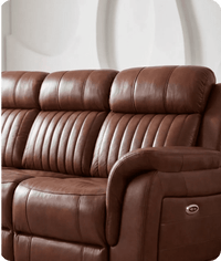 Martini Genuine Leather Tan Electric Power Recliner 3 Seater Sofa