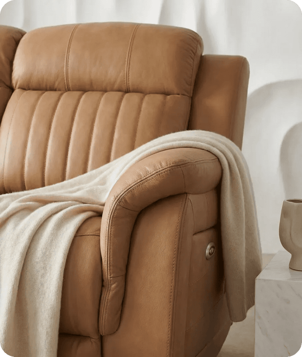 Martini Genuine Leather Caramel Electric Power Recliner 3 Seater